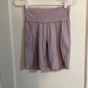 Lavender High-Waisted Biker Shorts
